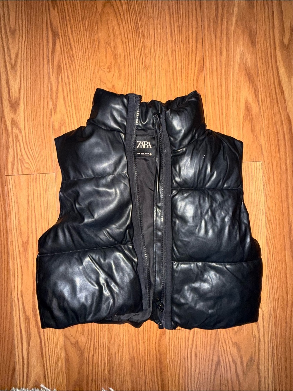 Zara Black Quilted Puffer Vest